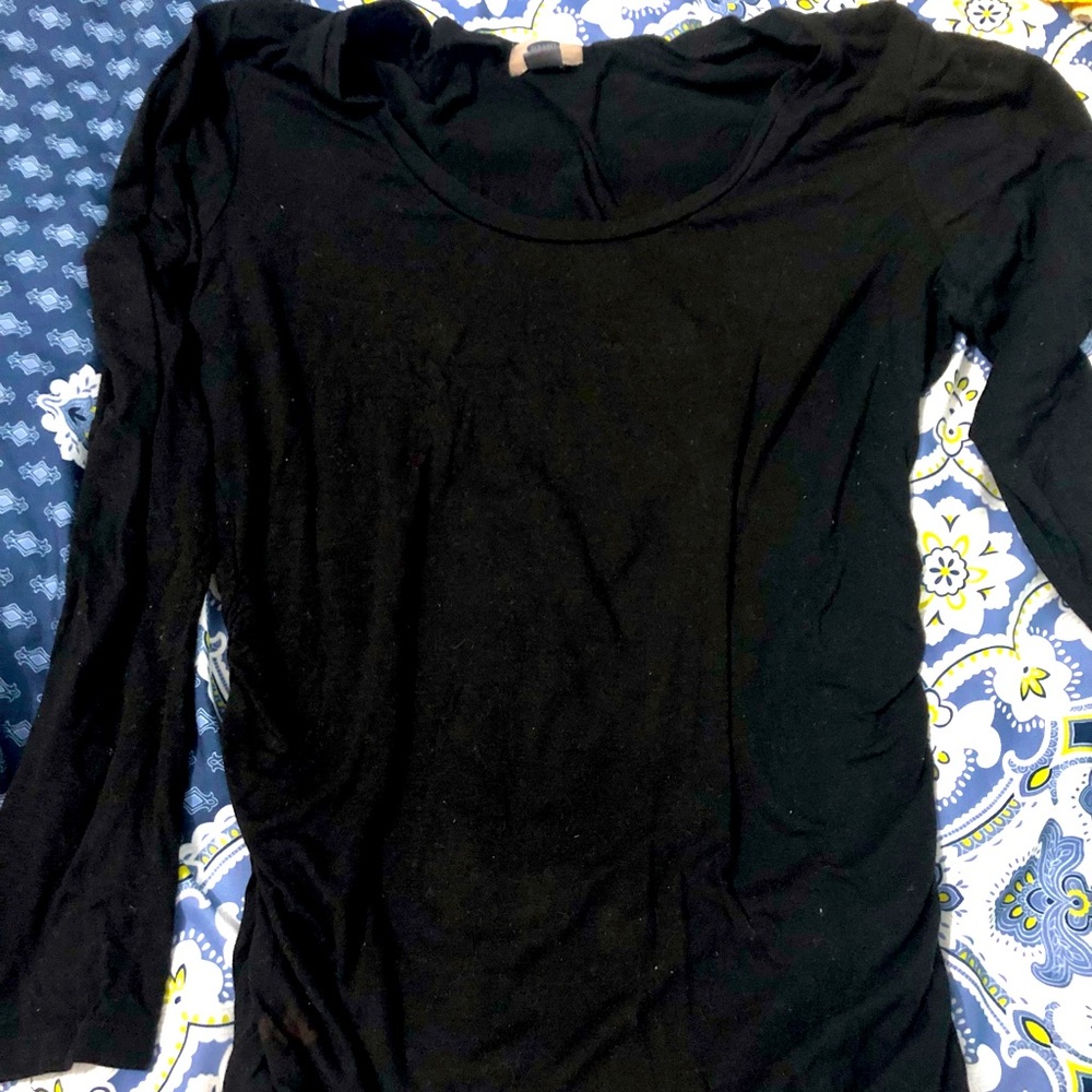 ON Black Ruched Long Sleeve Tee